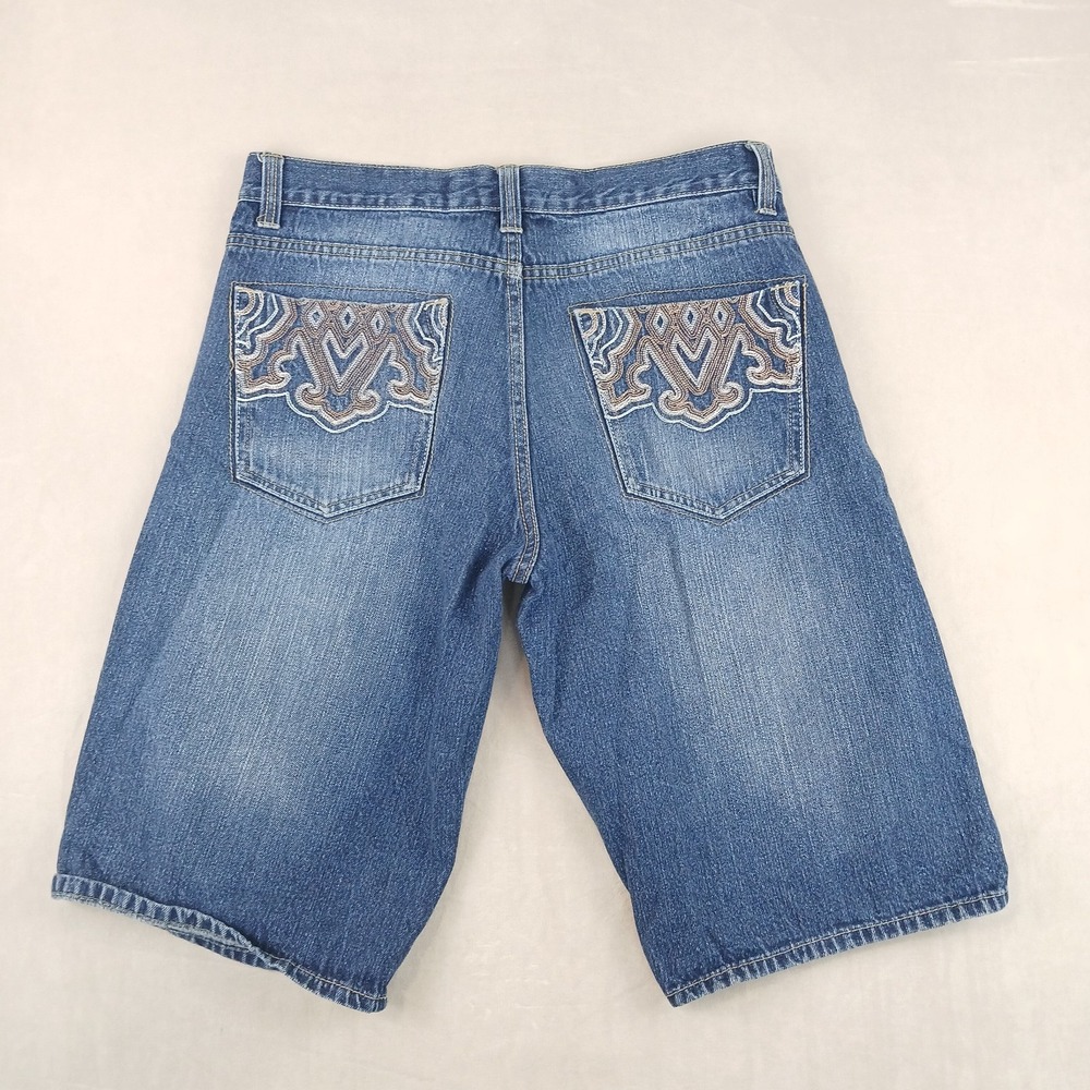 VTG Avirex 34x13 Mens Jorts Y2K‎ Embroidered Baggy Long